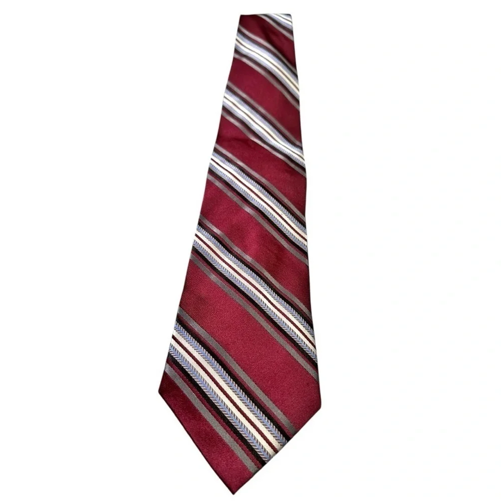 DC by Daniel Craig- Red Stiped 100% Silk Tie